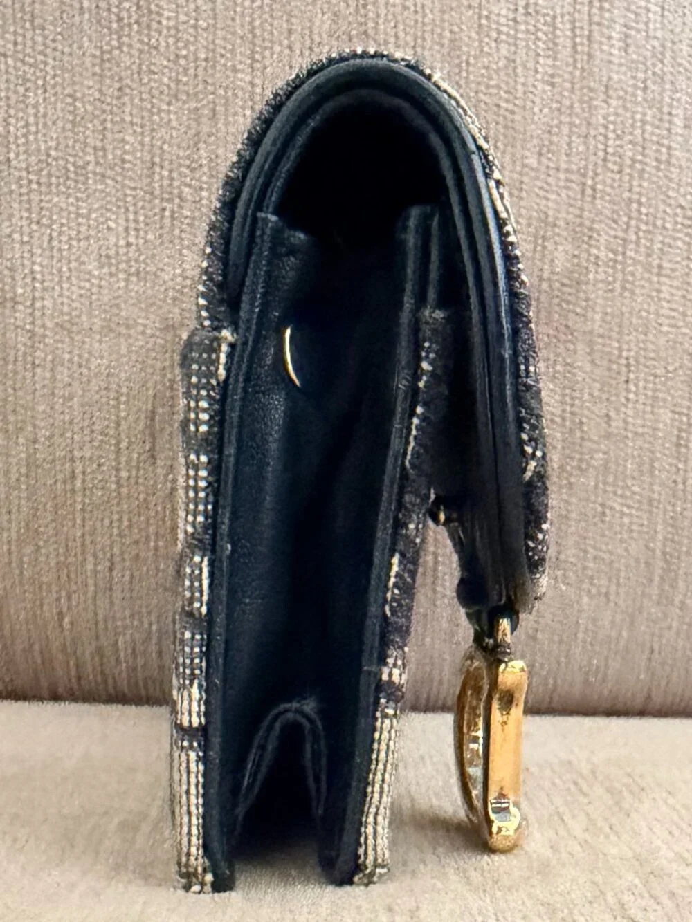 Dior Saddle Oblique Canvas Wallet w D Charm